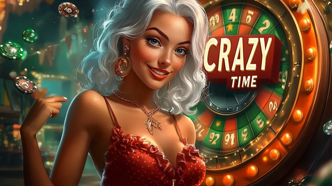 A beautiful woman with glowing red hair is surrounded by a shower of gold coins in the vibrant KKDB casino, where magical wins and exciting jackpots are always possible.