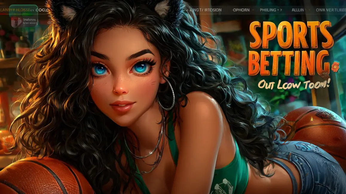 A trendy woman with cat ears and a 'BETTING' t-shirt uses her phone in a stadium, ready to place her bets and win big on her favorite teams with the KKDB app.