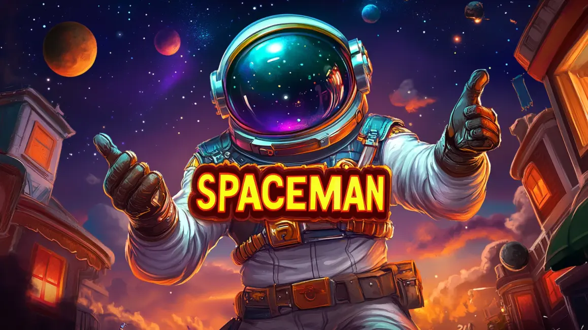 A female astronaut is featured on a tablet with the 'Spaceman' game, inviting you to blast off on a cosmic adventure with high-flying multipliers at KKDB.