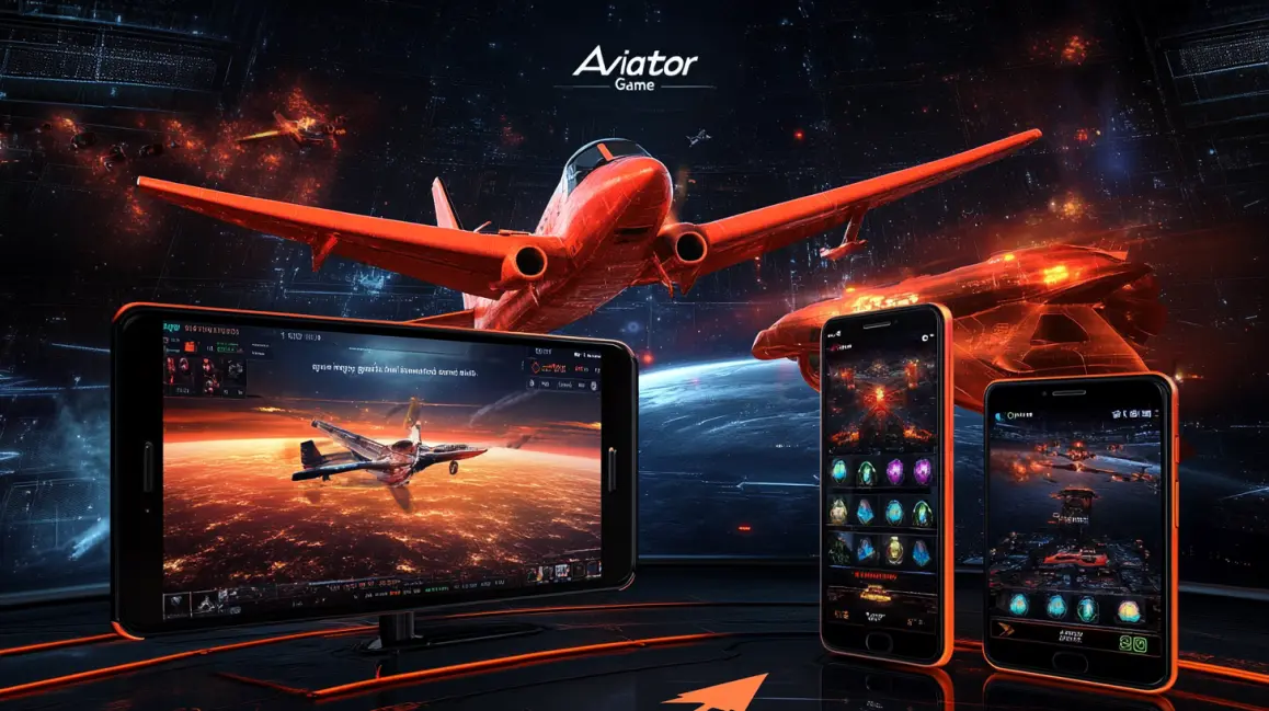 The 'Aviator Game' is showcased on a variety of high-tech devices, with a red plane at the center, promising a fast, modern, and reliable gaming experience for all KKDB players.
